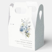 デュスキーブルーウォーターカラーコテージフローラブライダルシャワー フェイバーボックス (オープン)