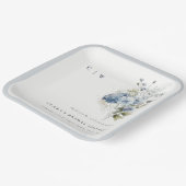 デュスキーブルーウォーターカラーコテージフローラブライダルシャワー ペーパープレート (傾斜あり)