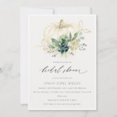 デュスキーブルーサキュルトカボチャブライダルシャワー招待状 サンキューカード (正面)