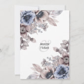 デュスキーブルーピンクウッドランドバラアネモネシック 招待状 (裏面)