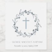 デュスキーブルーフローラローレルリースモノグラムバプテスマ ワインラベル (シングルラベル)