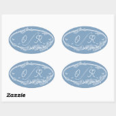デュスキーブルーミニマルコースト結婚ーズ 楕円形シール (シート)
