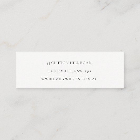 デュスキーブルーレモンフルーティはっきりしたサンキューショッピング スキニー名刺 (裏面)