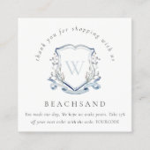 デュスキーブルーワイルドフラワークレストありがとうございました スクエア名刺 (正面)