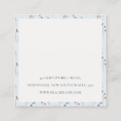 デュスキーブルーワイルドフラワークレストありがとうございました スクエア名刺 (裏面)