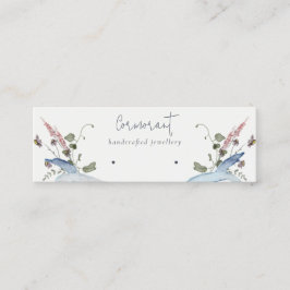 デュスキーブルーワイルドフラワーリボンスタッドループフープのホルダー スキニー名刺