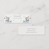 デュスキーブルーワイルドフラワーリボンスタッドループフープのホルダー スキニー名刺 (正面/裏面)