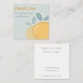 デュスキーブルー可愛いレモンフルーティはっきりしたサンキューオーダー スクエア名刺 (正面/裏面)