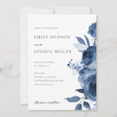 デュスキーブルー金ゴールドフローラ結婚式招待状 招待状 (正面)