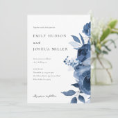 デュスキーブルー金ゴールドフローラ結婚式招待状 招待状 (スタンド正面)