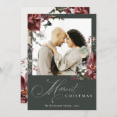 デュスキーポインセチアメリーフローラクリスマスフォト シーズンカード (正面/裏面)
