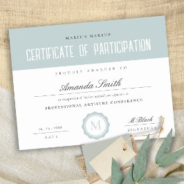 デュスキーミニマルブルー参加証明書