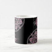 デュスキーモノグラムのバラフローラフロントズドットマンダラ コーヒーマグカップ (中央)