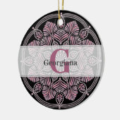 デュスキーモノグラムのバラフローラフロントズドットマンダラ セラミックオーナメント (左)