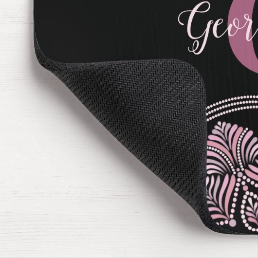 デュスキーモノグラムのバラフローラフロントズドットマンダラ マウスパッド (コーナー)