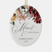 デュスキーレッドポインセチアフローラメリークリスマス セラミックオーナメント (右)