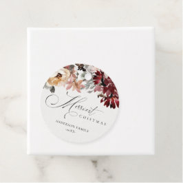 デュスキーレッドポインセチアフローラメリークリスマス フェイバータグ