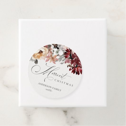 デュスキーレッドポインセチアフローラメリークリスマス フェイバータグ (インサイチュ)