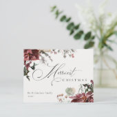 デュスキーレッドポインセチアフローラメリークリスマス ポストカード (スタンド正面)