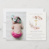 デュスキー秋マルサラフローラクロスフォトバプテスマ 招待状 (正面)