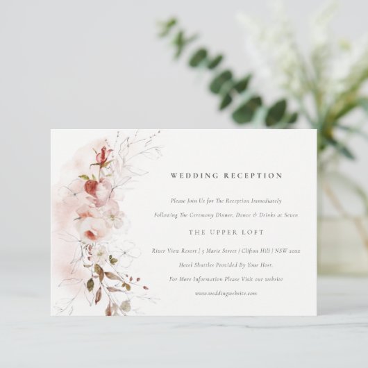 デュスキー秋マルサラ赤面フローラウェディングレセプション エンクロージャーカード (スタンド正面)