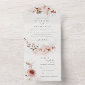 デュスキー秋マルサラ赤面フローラウォーター結婚カラー オールインワン招待状 (内側)