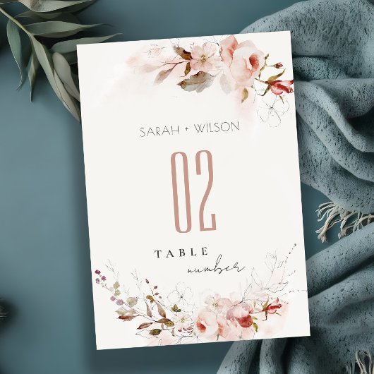 デュスキー秋マルサラ赤面フローラウォーター結婚カラー テーブルナンバー