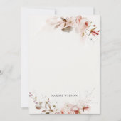 デュスキー秋マルサラ赤面フローラウォーター結婚カラー ノートカード (正面)