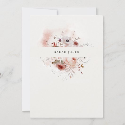 デュスキー秋マルサラ赤面フローラクロス《キリスト教》洗礼式や命名式 招待状 (裏面)