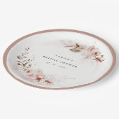 デュスキー秋マルサラ赤面フローラブライダルシャワー ペーパープレート (アングル)