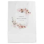 デュスキー秋マルサラ赤面フローラブライダルシャワー ミディアムペーパーバッグ (裏面)