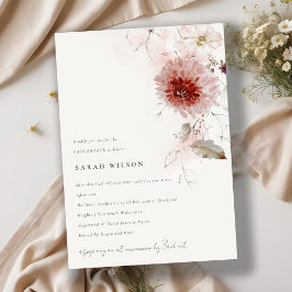 デュスキー秋マルサラ赤面フローラベビーシャワー 招待状