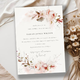 デュスキー秋マルサラ赤面フローラベビーシャワー 招待状