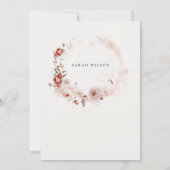 デュスキー秋マルサラ赤面フローラベビーシャワー 招待状 (裏面)