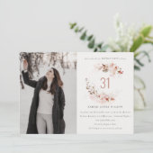 デュスキー秋マルサラ赤面フローラ写真誕生日 招待状 (スタンド正面)