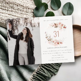 デュスキー秋マルサラ赤面フローラ写真誕生日 招待状