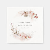 デュスキー秋マルサラ赤面フローラ結婚リース スタンダードカクテルナプキン (正面)