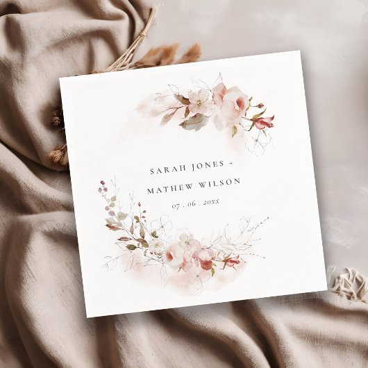 デュスキー秋マルサラ赤面フローラ結婚リース スタンダードカクテルナプキン