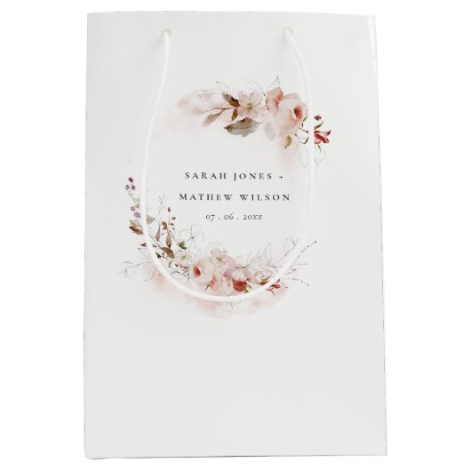 デュスキー秋マルサラ赤面フローラ結婚リース ミディアムペーパーバッグ (正面)