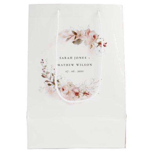 デュスキー秋マルサラ赤面フローラ結婚リース ミディアムペーパーバッグ (裏面)