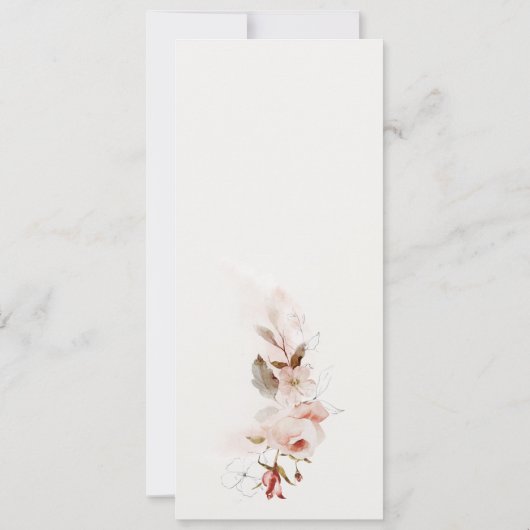 デュスキー秋マルサラ赤面結婚フローラのメニューカード 招待状 (裏面)