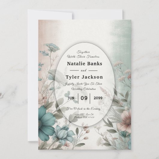 デュスキー花びらアンドソフトセレニティ結婚フローラ 招待状 (正面)