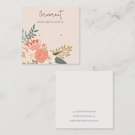 デュスキー赤面アンブロシアフローラスタッドイヤリングホルダー スクエア名刺 (正面/裏面)