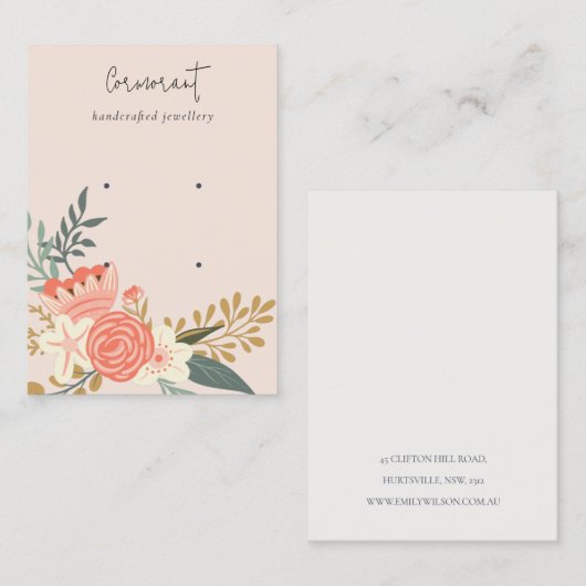 デュスキー赤面アンブロシアフローラ2スタッドイヤリングディスプレイ 名刺 (正面/裏面)