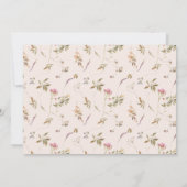 デュスキー赤面ピンクワイルドフラワークレスト写真バプテスマ 招待状 (裏面)