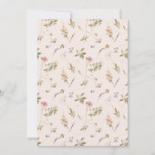 デュスキー赤面ピンクワイルドフラワークレスト写真卒業 案内状 (裏面)