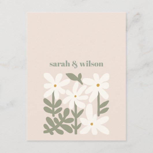 デュスキー赤面ミニマルレトロ結婚フローラ詳細 エンクロージャーカード (裏面)