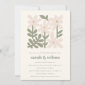 デュスキー赤面レトロミニマルフローラリハーサルディナー 招待状 (正面)