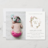 デュスキー赤面ワイルドフラワークレスト写真《キリスト教》洗礼式や命名式 招待状 (正面)