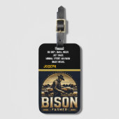 デュスクでバイソン傾向の専用農家 ラゲッジタグ (正面縦)